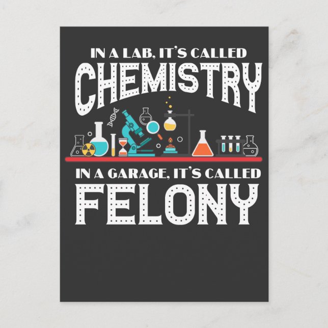 Carte Postale Atelier de chimie Professeur Garage Felony Crime C (Devant)