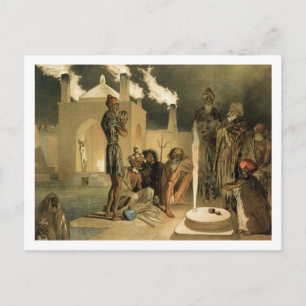 Carte Postale Ateseh-Gah, Devoted Indien to the Cult of Fire, B