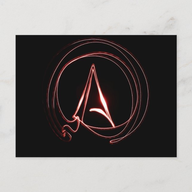 Carte Postale Athée en rouge (Devant)