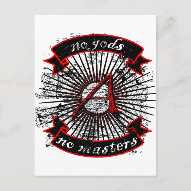 Carte Postale Athéiste, Dieu, Maître (Devant)
