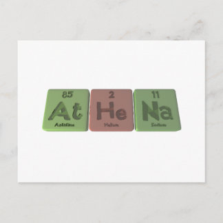 Carte Postale Athena comme Astatine Helium Sodium