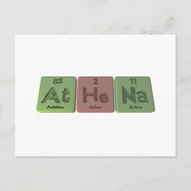 Carte Postale Athena comme Astatine Helium Sodium (Devant)