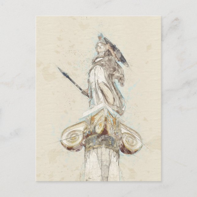 Carte postale Athena Statue Sketch - Grèce antique (Devant)
