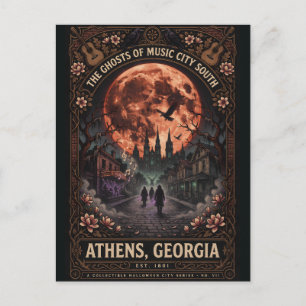 Carte Postale Athènes ensorcelée, Géorgie, Affiche de voyage d'h