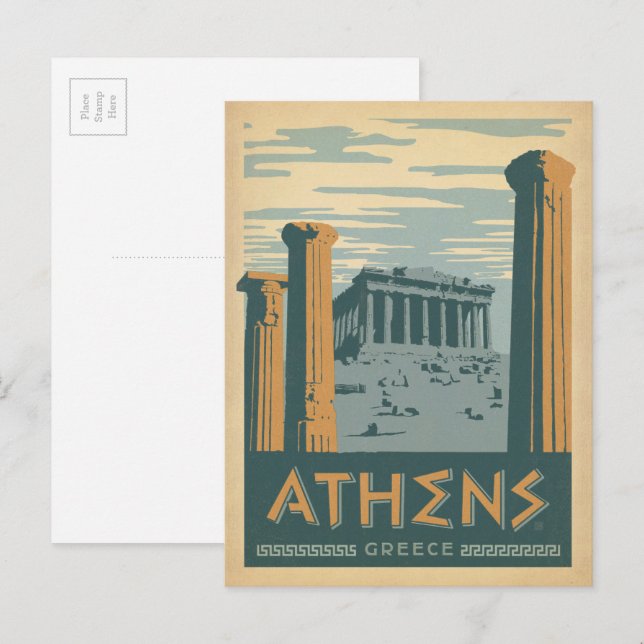 Carte postale ancienne Athènes Grèce Acropole vraie photo RPPC Félix
