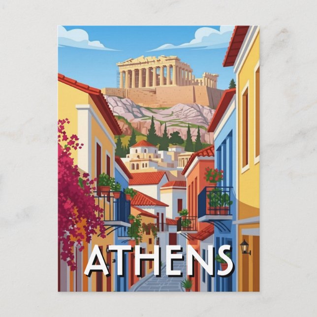Carte Postale Athènes Grèce Plaka Voyage (Devant)