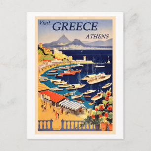 Carte Postale Athènes, Grèce Poster Vintage voyage