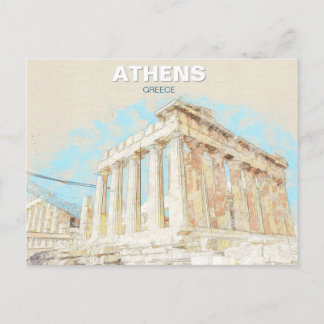 Carte Postale Athènes Grèce – Souvenir de voyage de la cité anti
