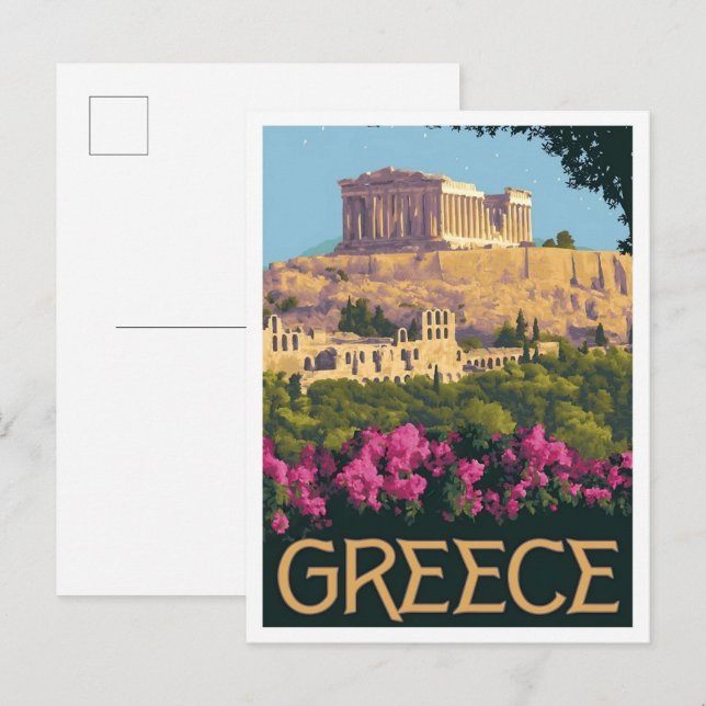 Carte Postale Athènes Grèce Voyage Vintage  (Devant / Derrière)