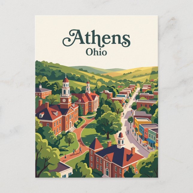Carte Postale Athènes, Ohio (Devant)