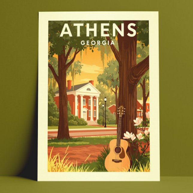 Carte Postale Athènes vintage Géorgie (Créateur téléchargé)