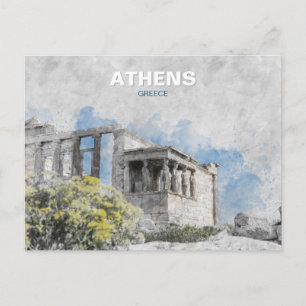 Carte Postale Athènes vintage Grèce – Art de voyage de la ville