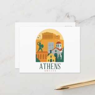 Carte Postale Athènes vintage Grèce Voyage - Parthenon & City