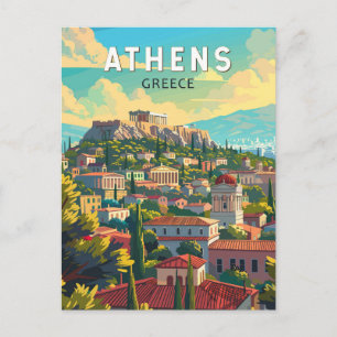 Carte Postale Athens Grèce Travel Art Vintage
