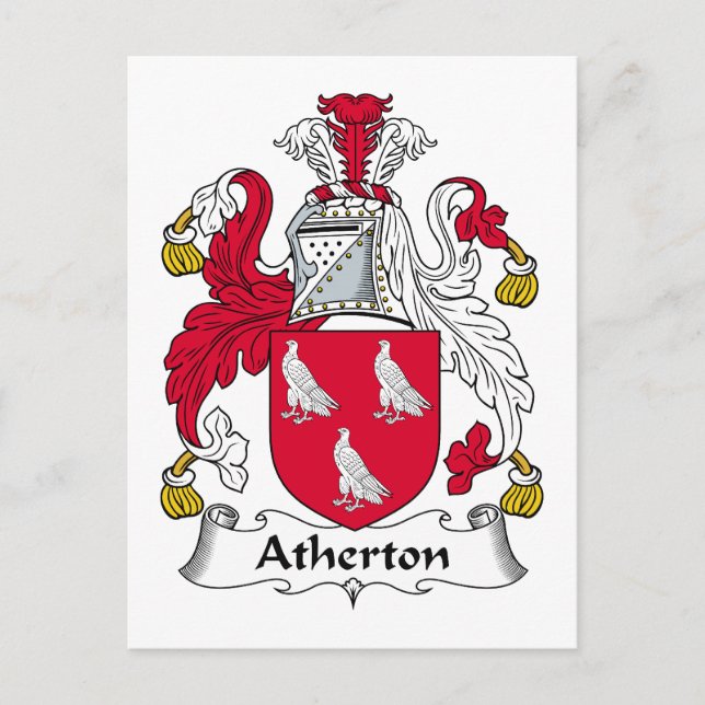 Carte Postale Atherton Family Crest (Devant)