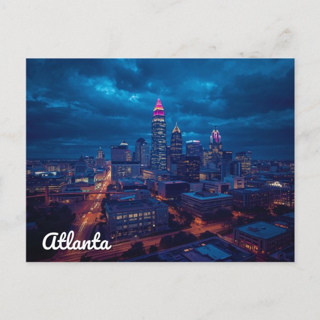Carte Postale Atlanta Georgia Downtown Skyline (Devant)