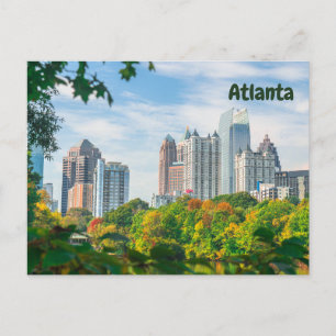 Carte Postale Atlanta, Georgia Downtown Tall Buildings et Park
