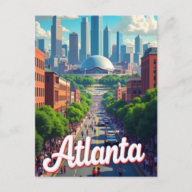 Carte Postale Atlanta Georgia USA Famous Travel Place (Devant)