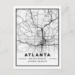 Carte Postale Atlanta Georgia USA Travel City Plan