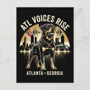 Carte Postale Atlanta Géorgie Rottweiler Fierté Culturelle Art