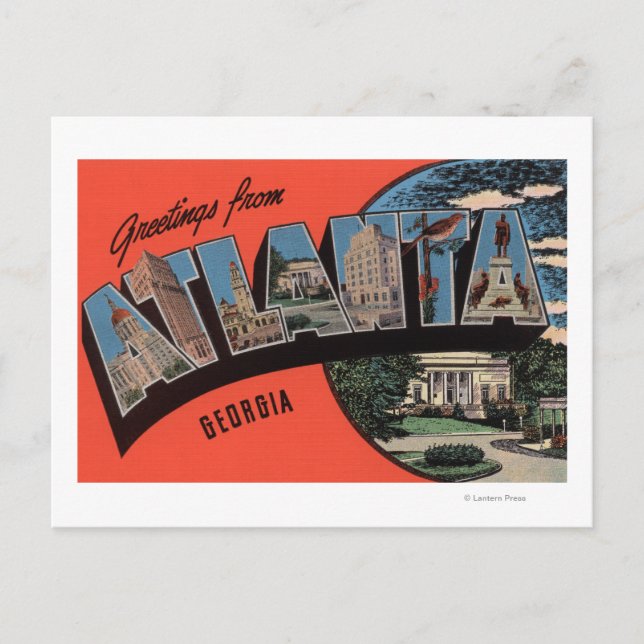 Carte Postale Atlanta, Géorgie - Scènes de grandes lettres (Devant)