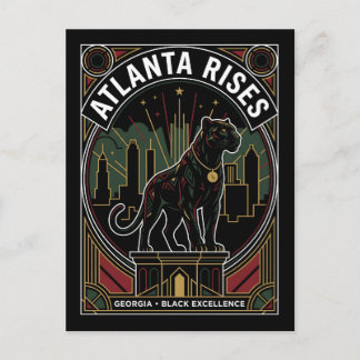 Carte Postale Atlanta Rises Black Panther Black Excellence Art