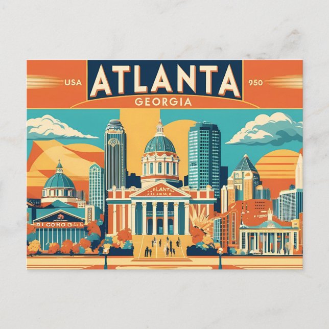 Carte Postale Atlanta Vibes Un hommage rétro au coeur de GRG (Devant)