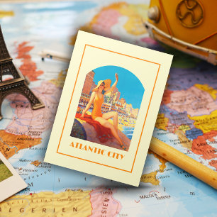 Carte Postale Atlantic City 1930s Pin-up Vintage voyage rétro