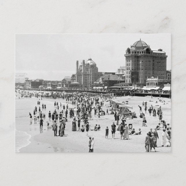 Carte Postale Atlantic City Beach & Boardwalk, 1910 (Devant)