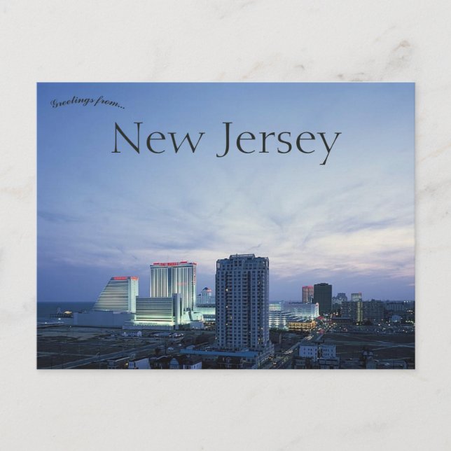 Carte Postale Atlantic City New Jersey Skyline (Devant)