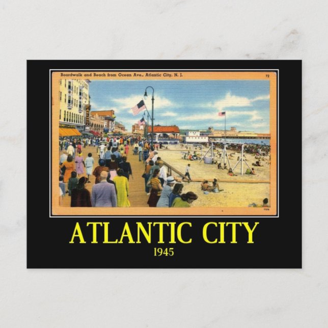Carte Postale Atlantic City, New Jersey, Vintage (Devant)