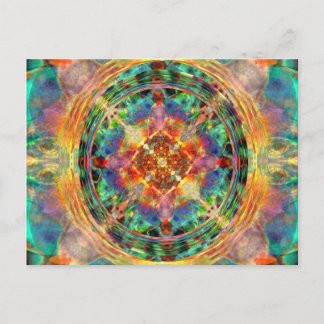 Carte Postale Atlantis inspired Rainbow Mandala