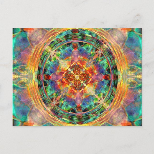 Carte Postale Atlantis inspired Rainbow Mandala (Devant)