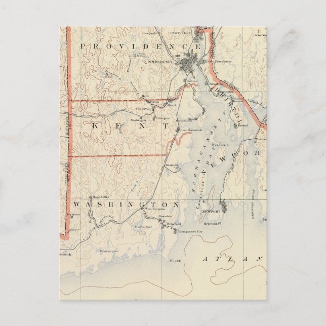 Carte Postale Atlas 2 d'Île de Rhode (Devant)