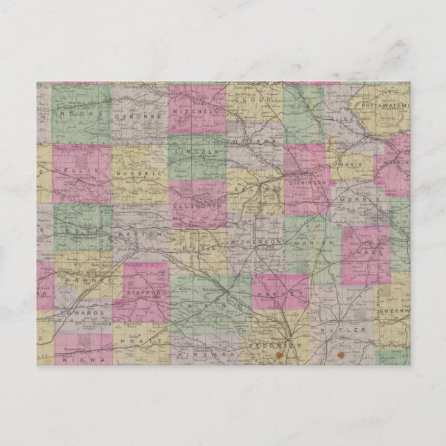 Carte Postale Atlas officiel topographique du Kansas (Devant)