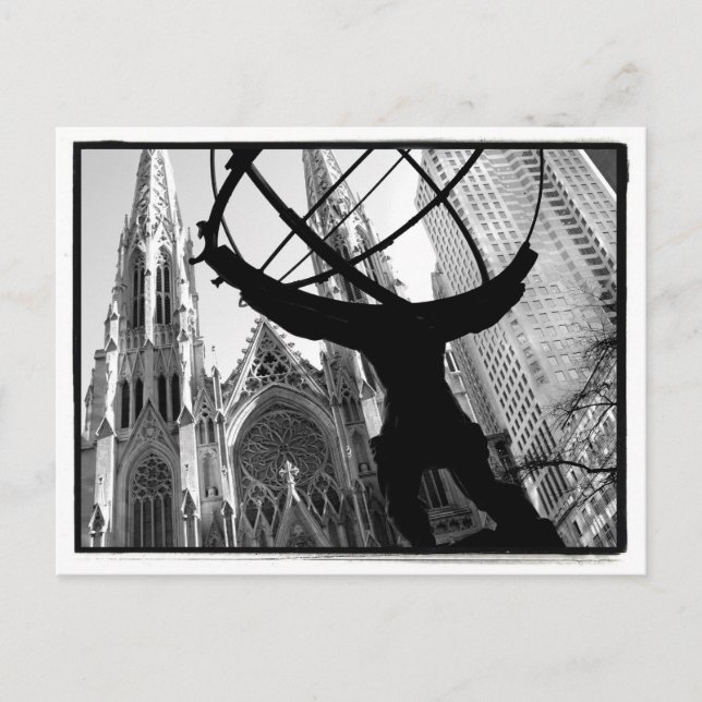 Carte postale Atlas & St. Patrick's Cathedral (Devant)