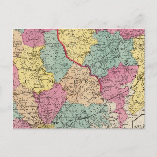 Carte Postale Atlas topographique des comtés du Maryland 3 (Devant)