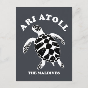 Carte Postale Atoll d'Ari aux Maldives - Amoureux de la tortue d