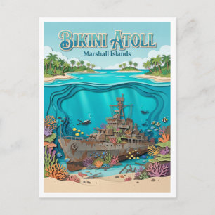 Carte Postale Atoll de Bikini épaves de la Seconde Guerre mondia
