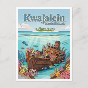 Carte Postale Atoll de Kwajalein Épaves de la Seconde Guerre mon