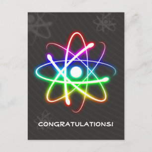 Carte Postale Atom brillant coloré Salutations