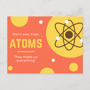 Carte Postale Atomes jaunes et orange drôles