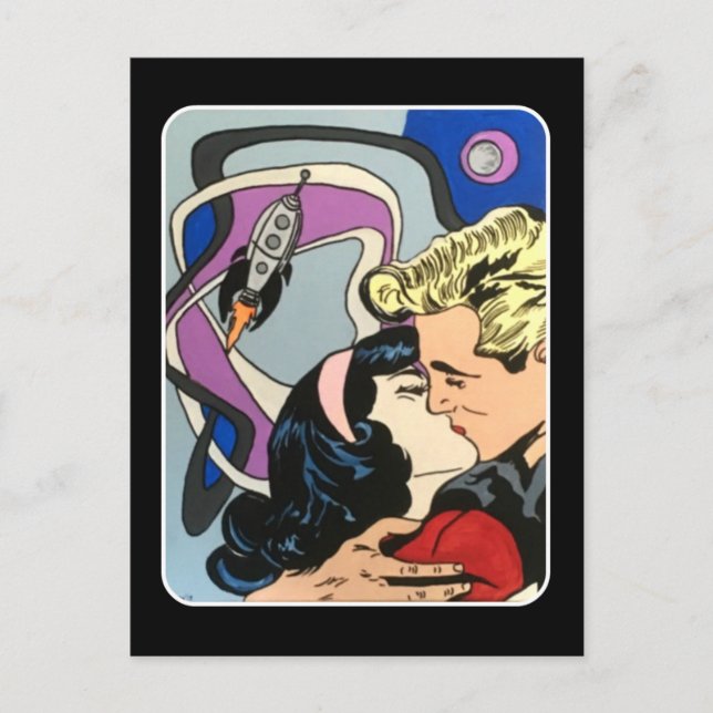 Carte Postale Atomic Abstract the Kiss (Devant)