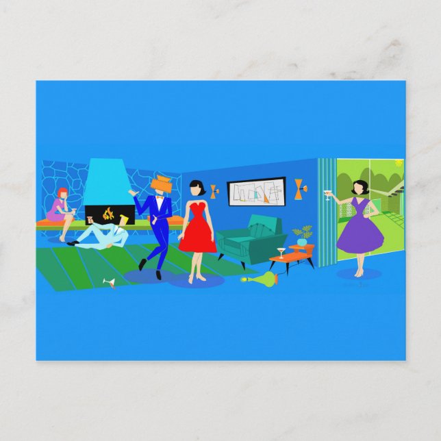 Carte Postale Atomic Palm Springs Cocktail Party (Devant)