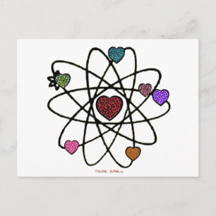 Carte Postale Atomic Saint-Valentin Cœurs Imprimés Léopard