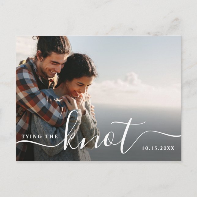 Carte Postale Attacher le noeud | Modern Save the Date Photo (Devant)