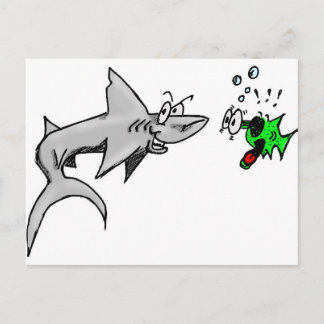 Carte Postale Attaque de requin