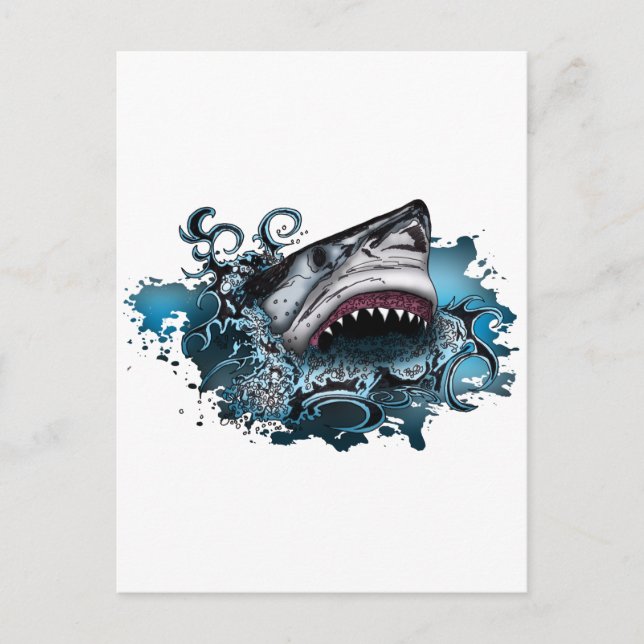 Carte Postale Attaque de requins (Devant)