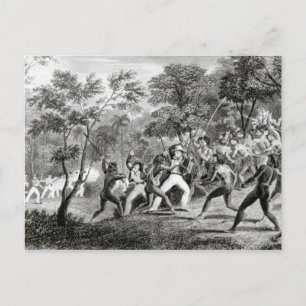 Carte Postale Attaque des autochtones des îles Gambier
