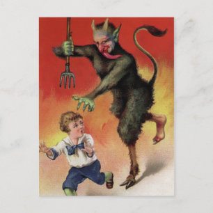 Carte Postale Attaque vintage de Krampus